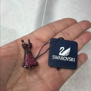 Swarovski red dress pin brooch